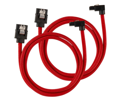Kabel komputerowy CORSAIR Premium 60cm sleeved 2szt (kątowe) Czerwone CC-8900284